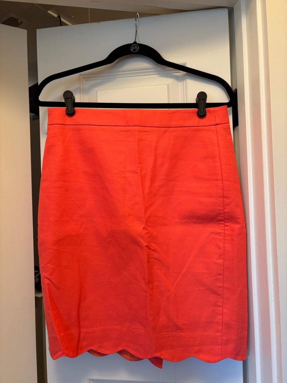 J Crew Coral Scallop Hem Pencil Skirt